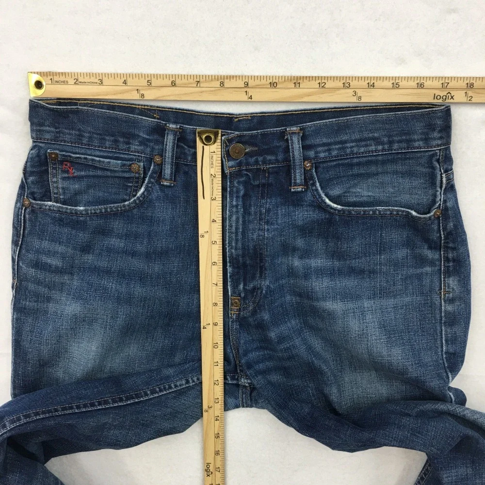 Polo Ralph Lauren Mens Straight Denim Jeans Vintage Morningside Wash Blue 32x30
